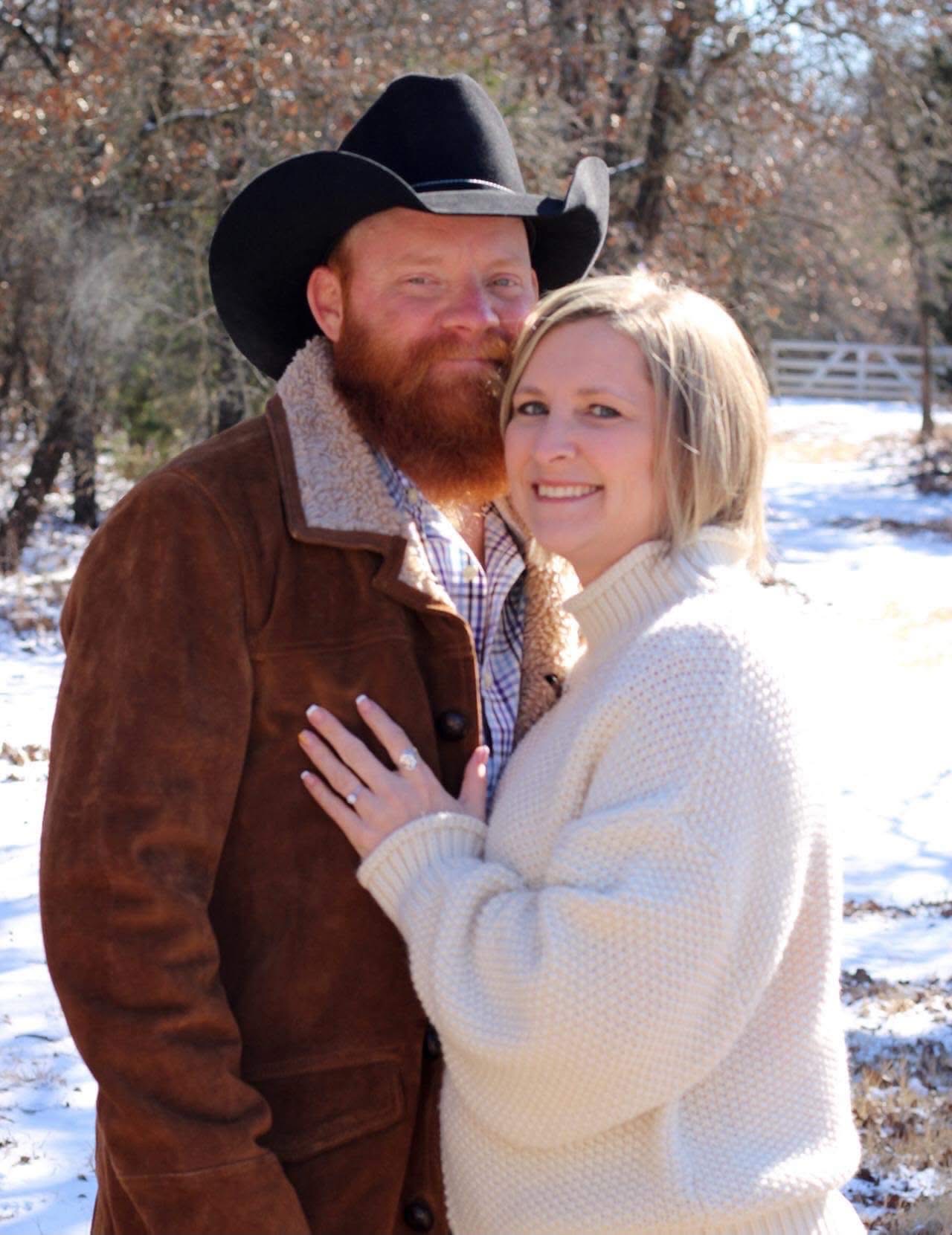 Rusty and Amanda together outdoors in the snow