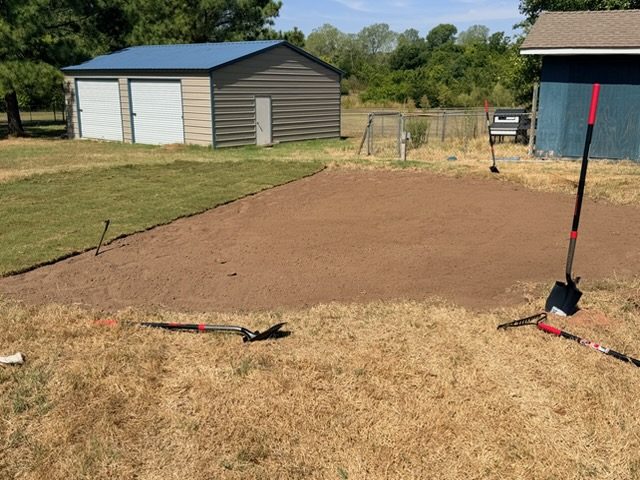 Yard graded and raked before sod