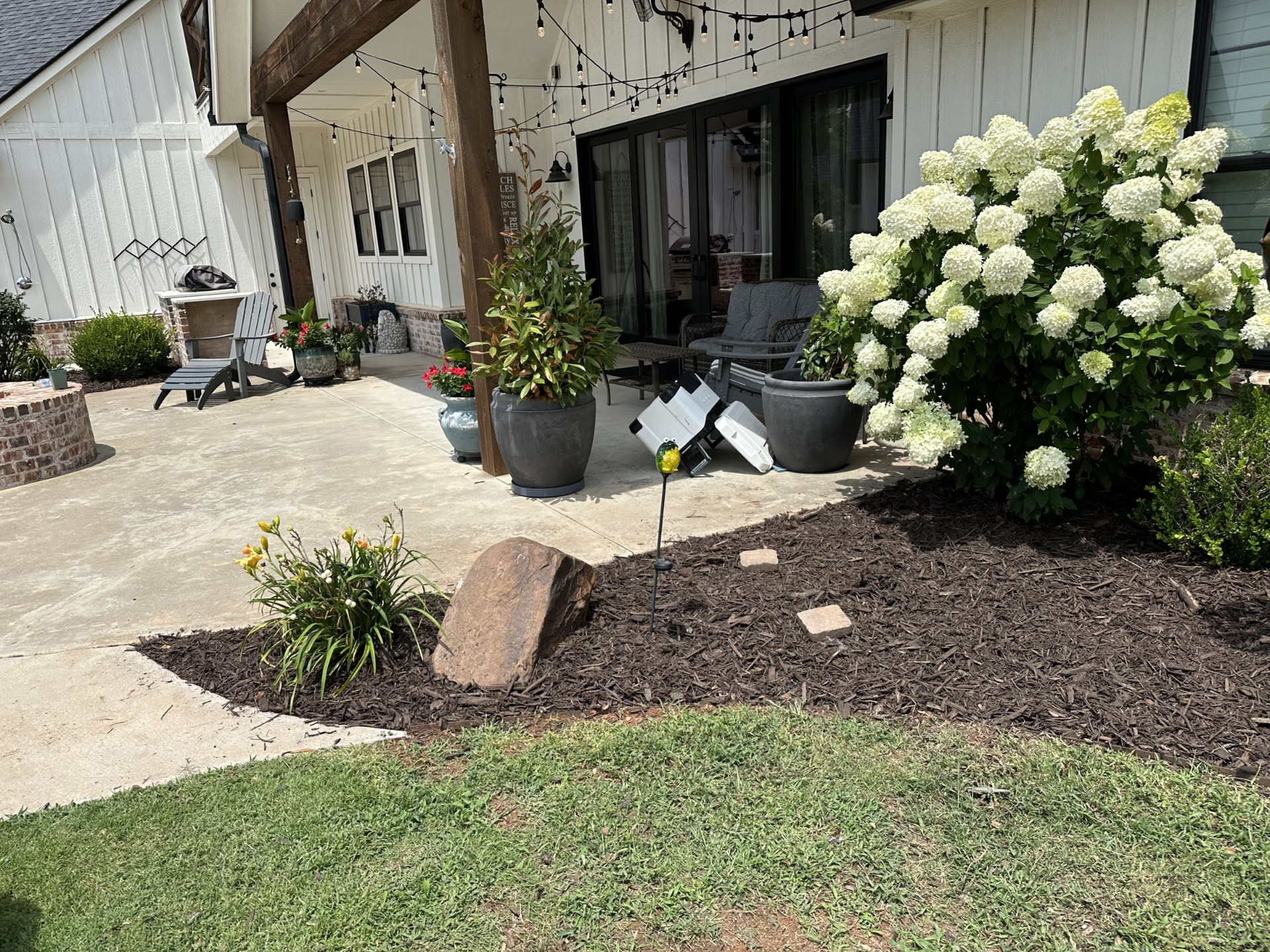 Patio planting bed in the OKC metro